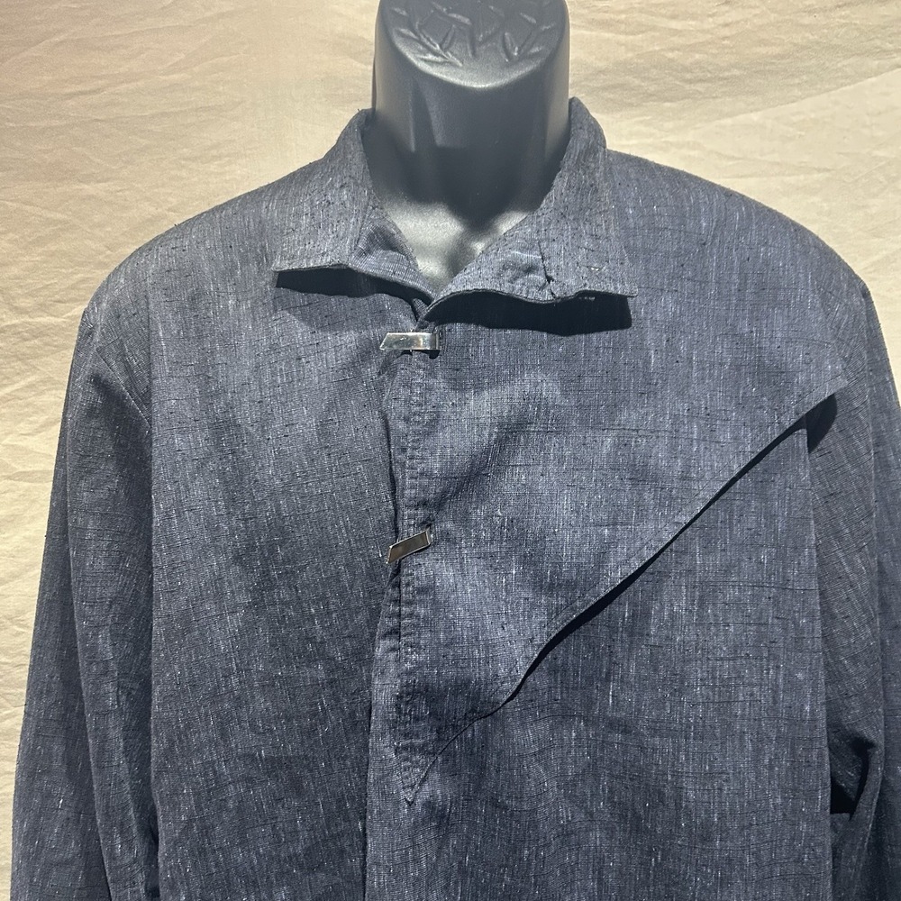 Vintage Hutspah Mens Large Asymmetrical Clasp Tunic Shirt Made in USA Lagenlook